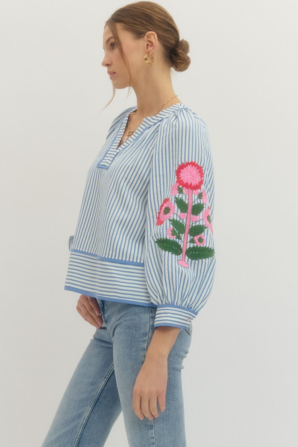 Harbor Bloom Puff Sleeve Top