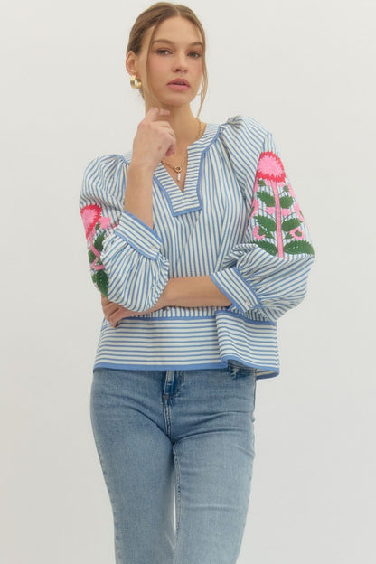 Harbor Bloom Puff Sleeve Top