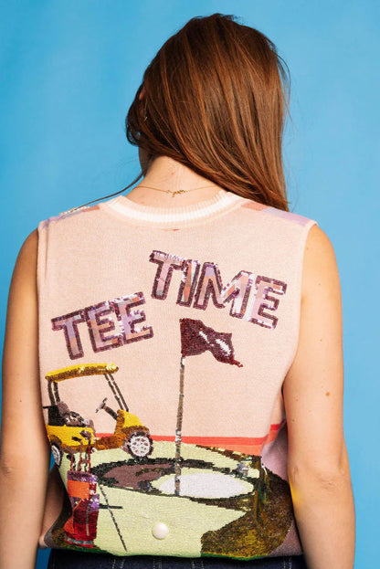 Golf 'Tee Time' Sweater Vest | Queen Of Sparkles