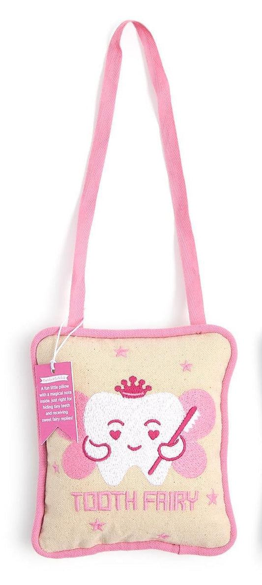 Tooth Fairy Embroidered Pillow Door Hanger Decor with Note Card