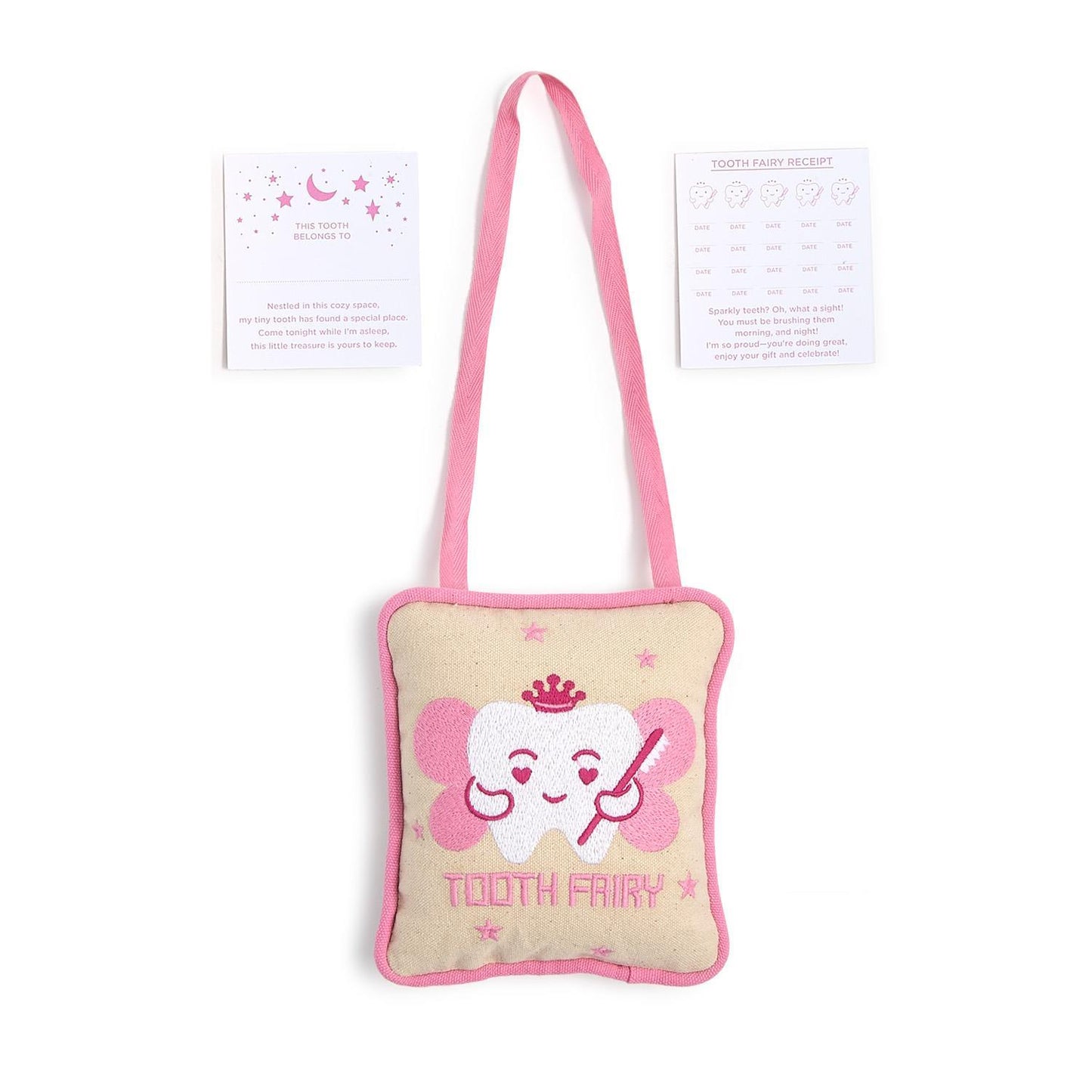 Tooth Fairy Embroidered Pillow Door Hanger Decor with Note Card