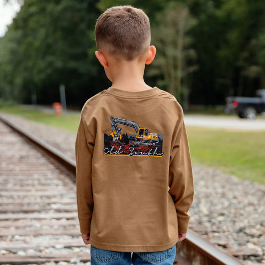 Trackhoe Long Sleeve Tee | Toddler | Old South