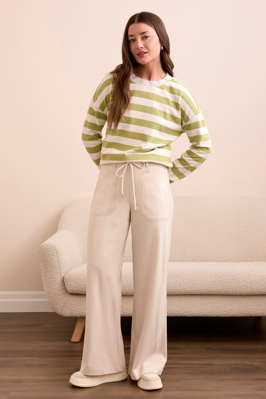 Signature Everybody Stretch Ponte Palazzo Pull On Pants