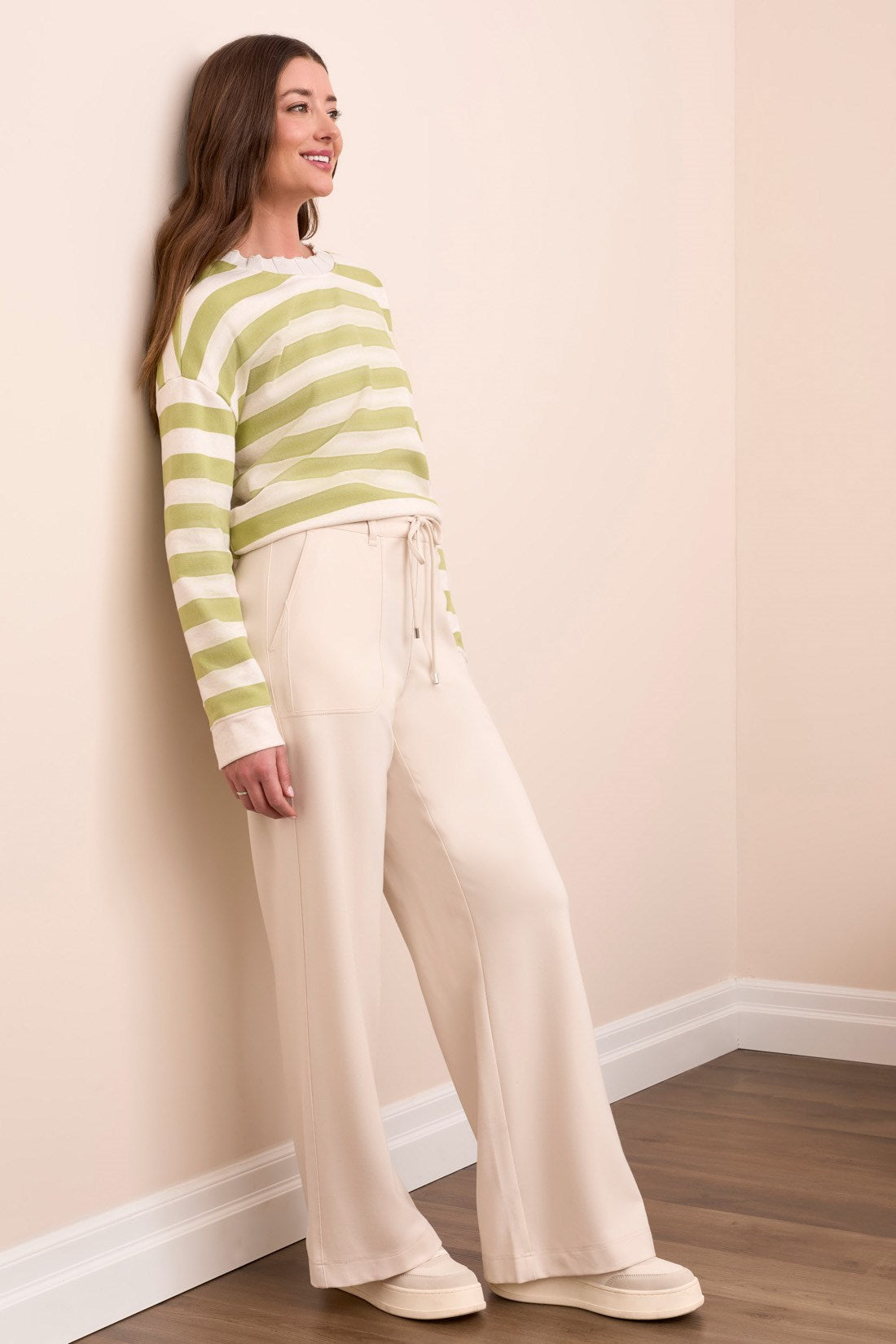 Signature Everybody Stretch Ponte Palazzo Pull On Pants