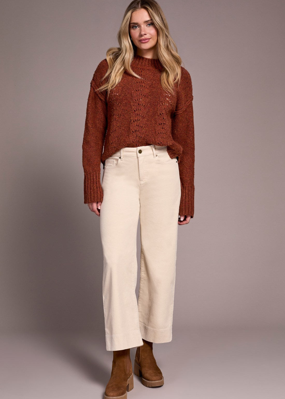 Soft Stretch Corduroy High Rise Ankle Pant