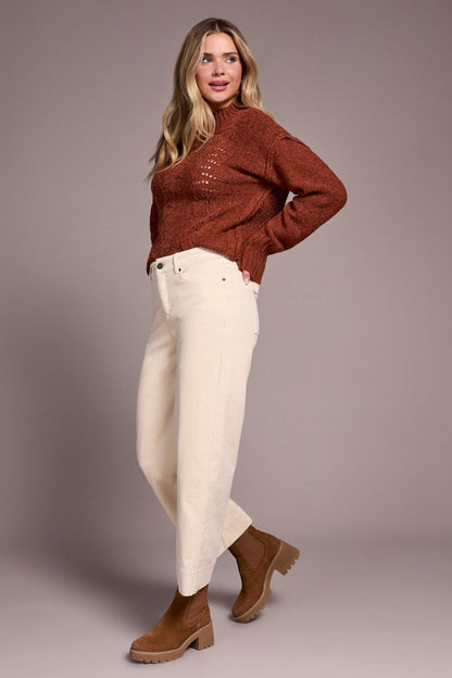 Soft Stretch Corduroy High Rise Ankle Pant