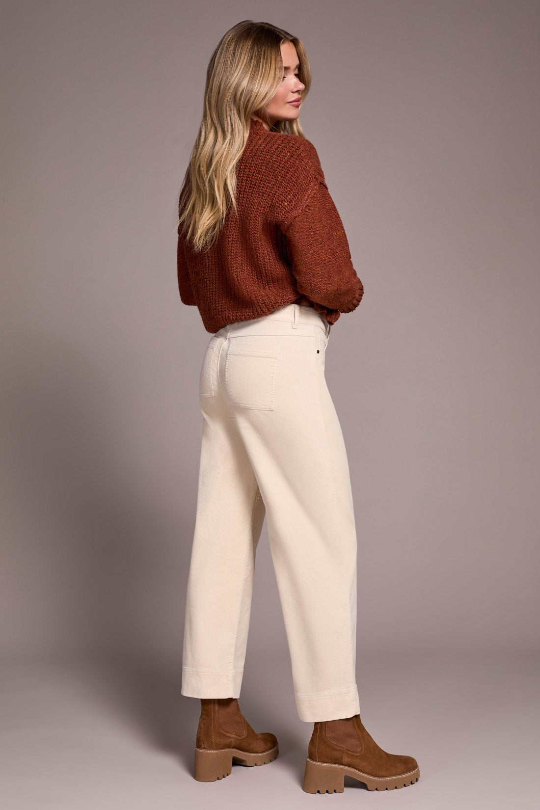 Soft Stretch Corduroy High Rise Ankle Pant