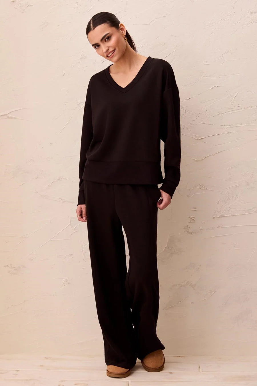 Techno Lux V-Neck Drop Shoulder Pullover