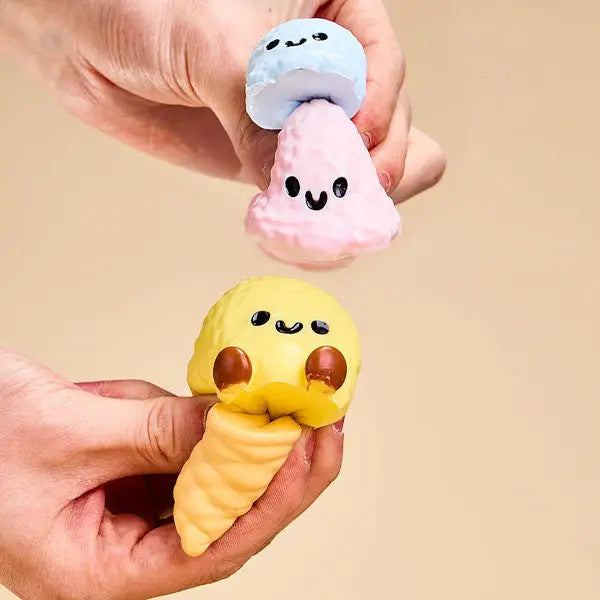 Squeezesquad Taba Deluxe Premium Silicone Squishy Fidget Toy | Triple Ice Cream Cone