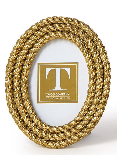 Triple Rope Gold Mini Photo Frame