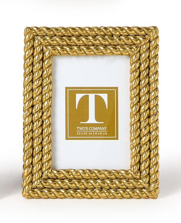 Triple Rope Gold Mini Photo Frame