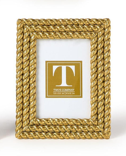 Triple Rope Gold Mini Photo Frame