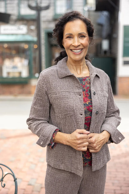 Rustic Stretch Cord Boyfriend Jacket