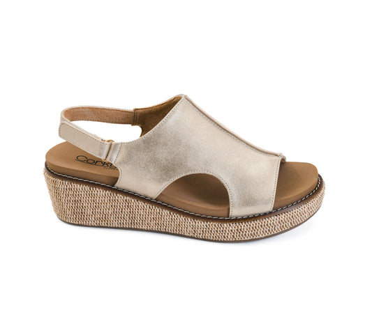 Volta II Washed Gold Wedge Sandal | Corkys