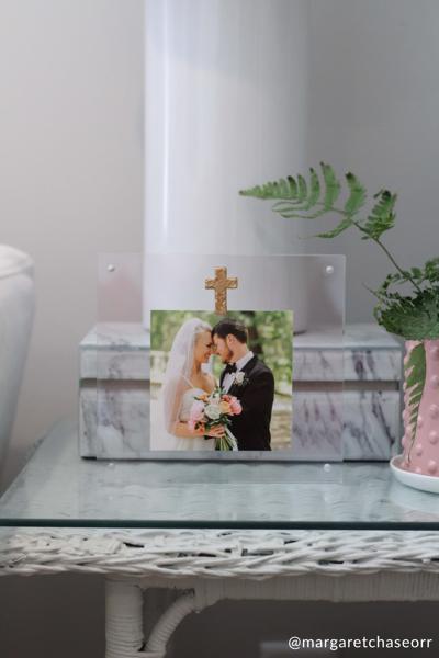 Acrylic Frame with Gold Cross