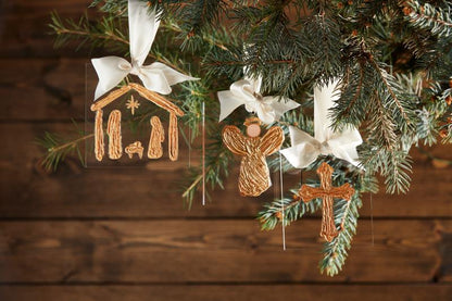 Nativity Gold Acrylic Ornament