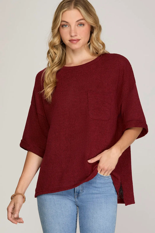 Soft Drop Sweater Knit Top