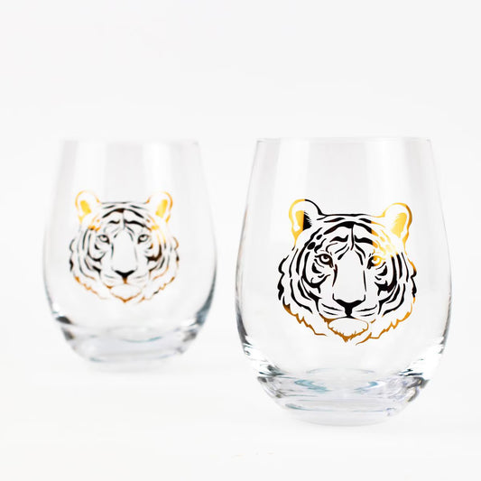 Tiger Wine Glass Set Of 2