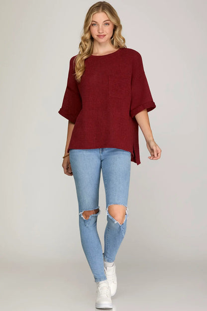 Soft Drop Sweater Knit Top