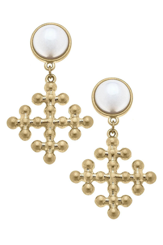 Wren Cross Drop Earrings