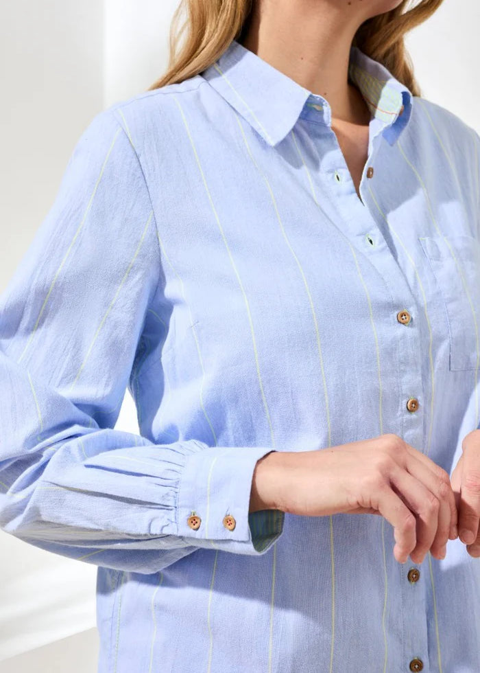 Yarn Dye Stripe Button Shirt