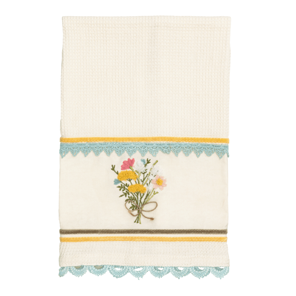 Flower Embroidered Towel